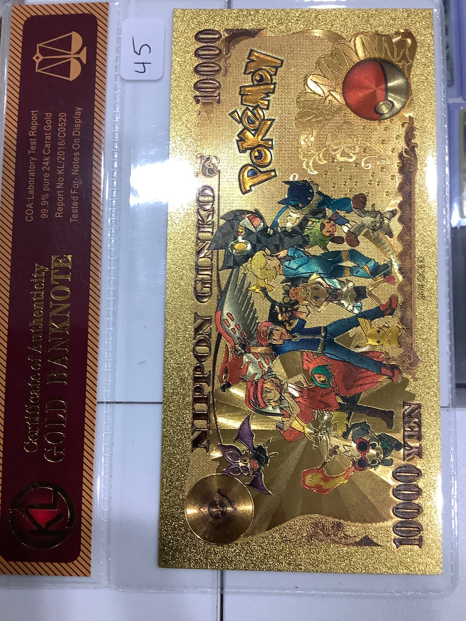 Pokemon Pikachu 24KT Banknote