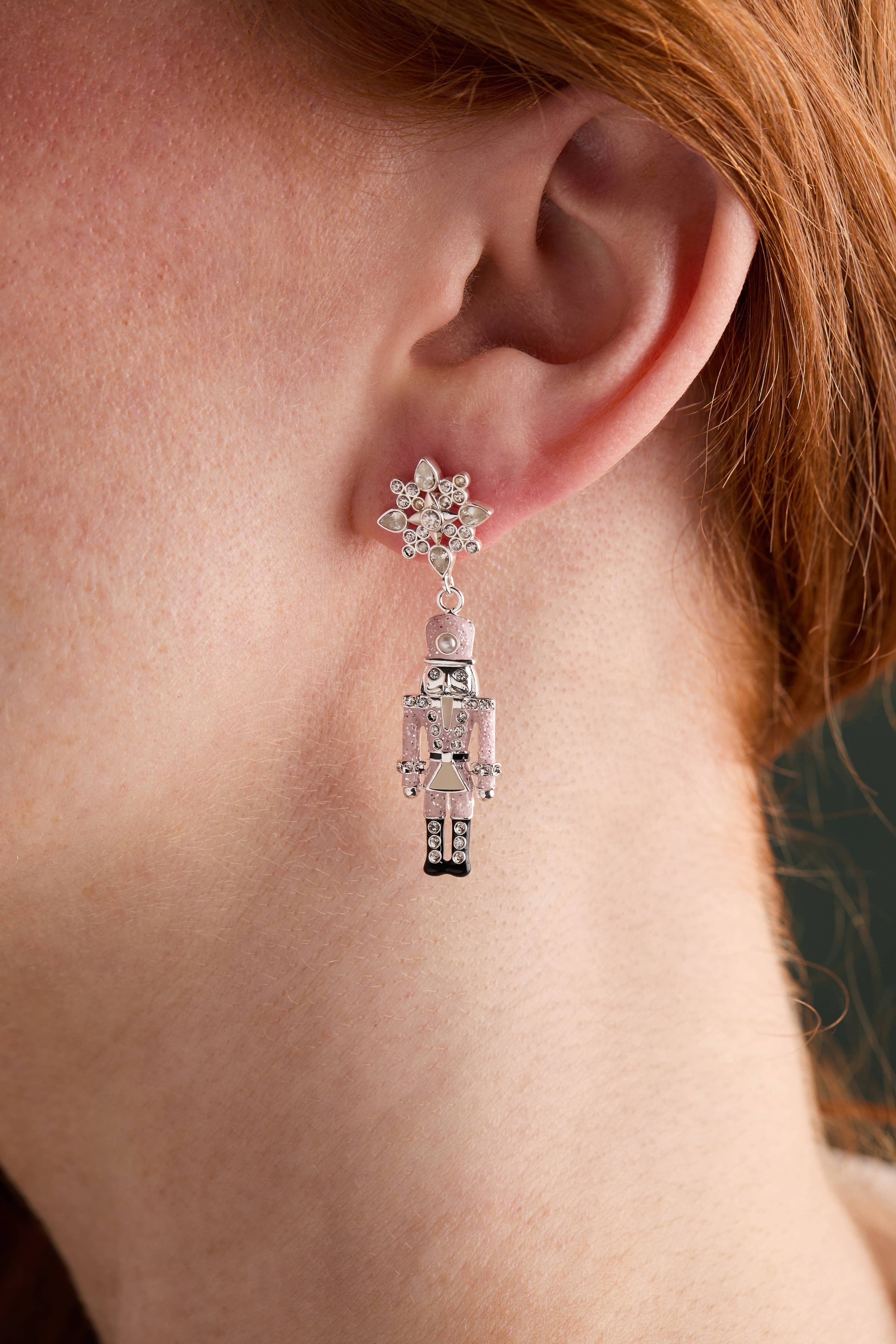 Nutcracker & Snowflake Drop Earrings