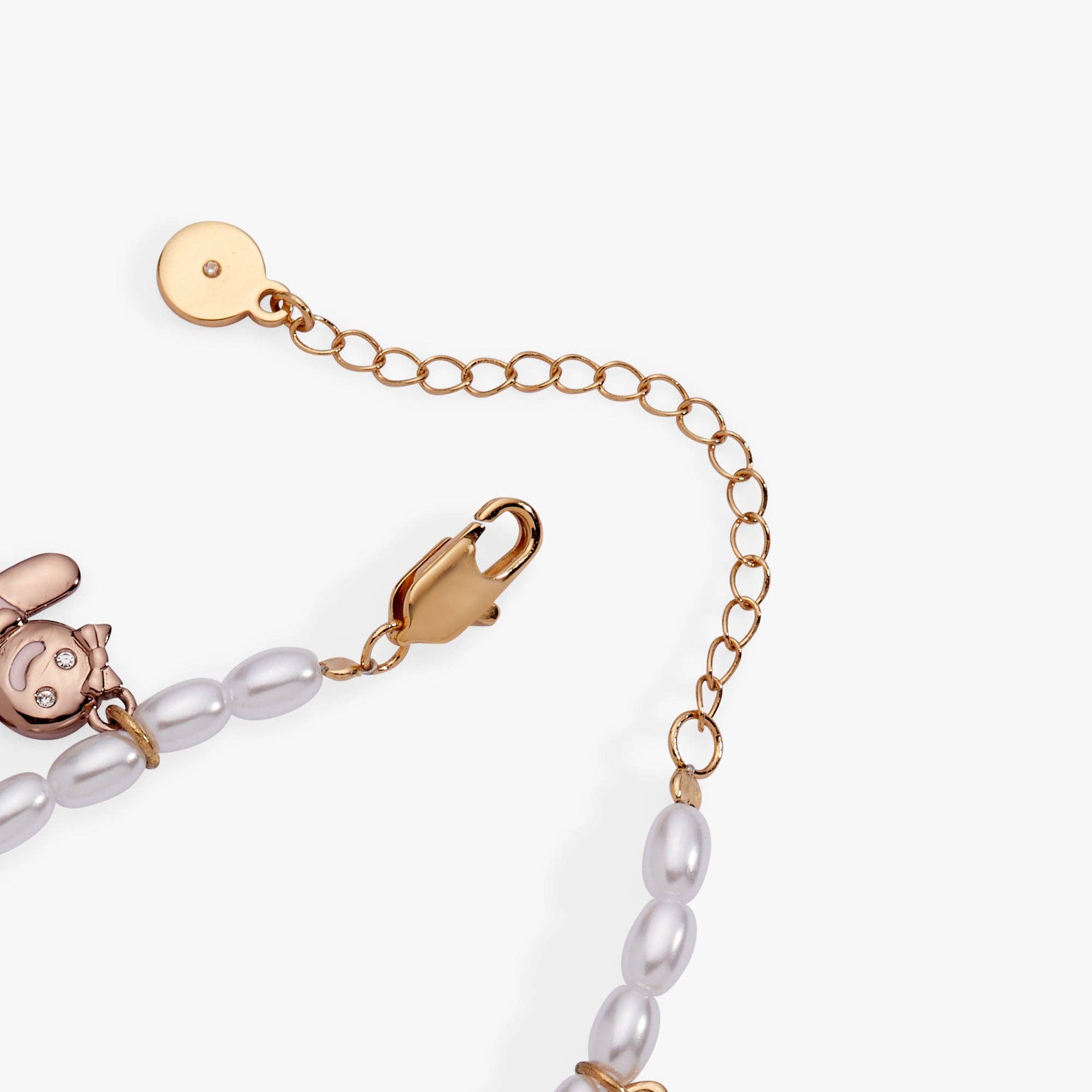 Pink Christmas Beaded Charm Bracelet